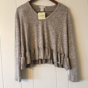 Olivia Rae Ruffled Hem Crop Top. Size Med. NWT!
